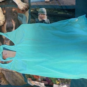 Manduka turquoise open back tank top size small